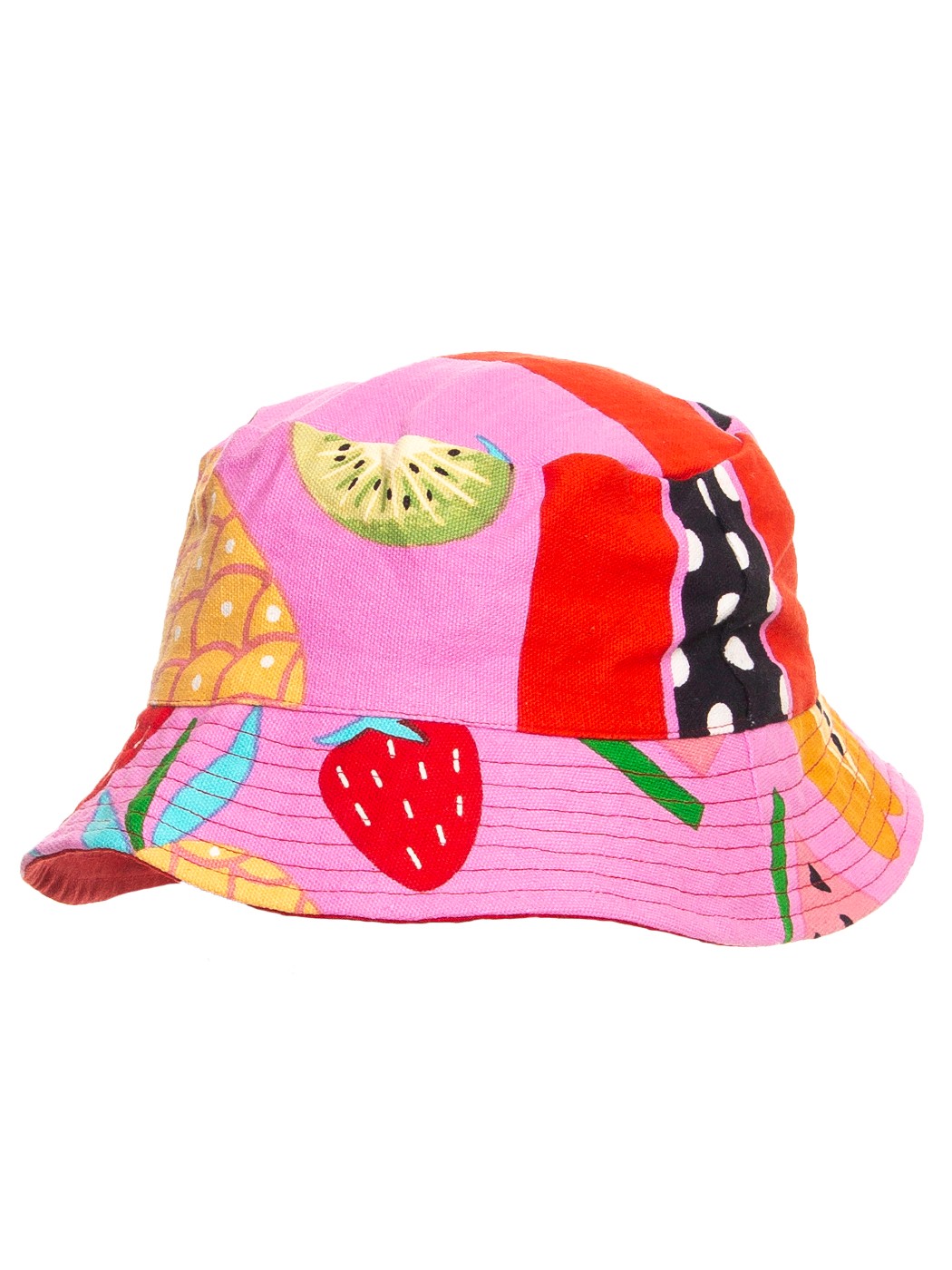 CAPPELLO FRUITS and DOTS, T.UNICA,100% COTONE, MADE IN INDIA